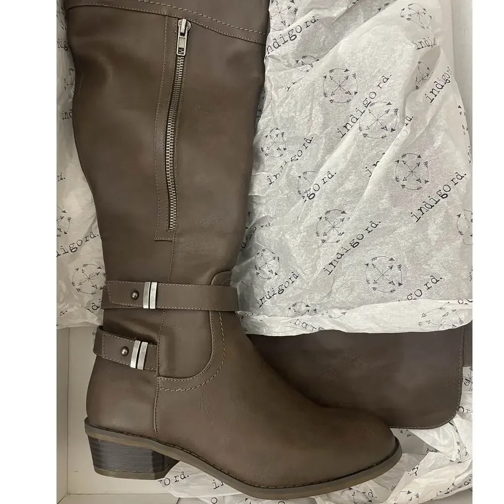 Indigo Women's Over the Knee Boots‎ Dark Brown